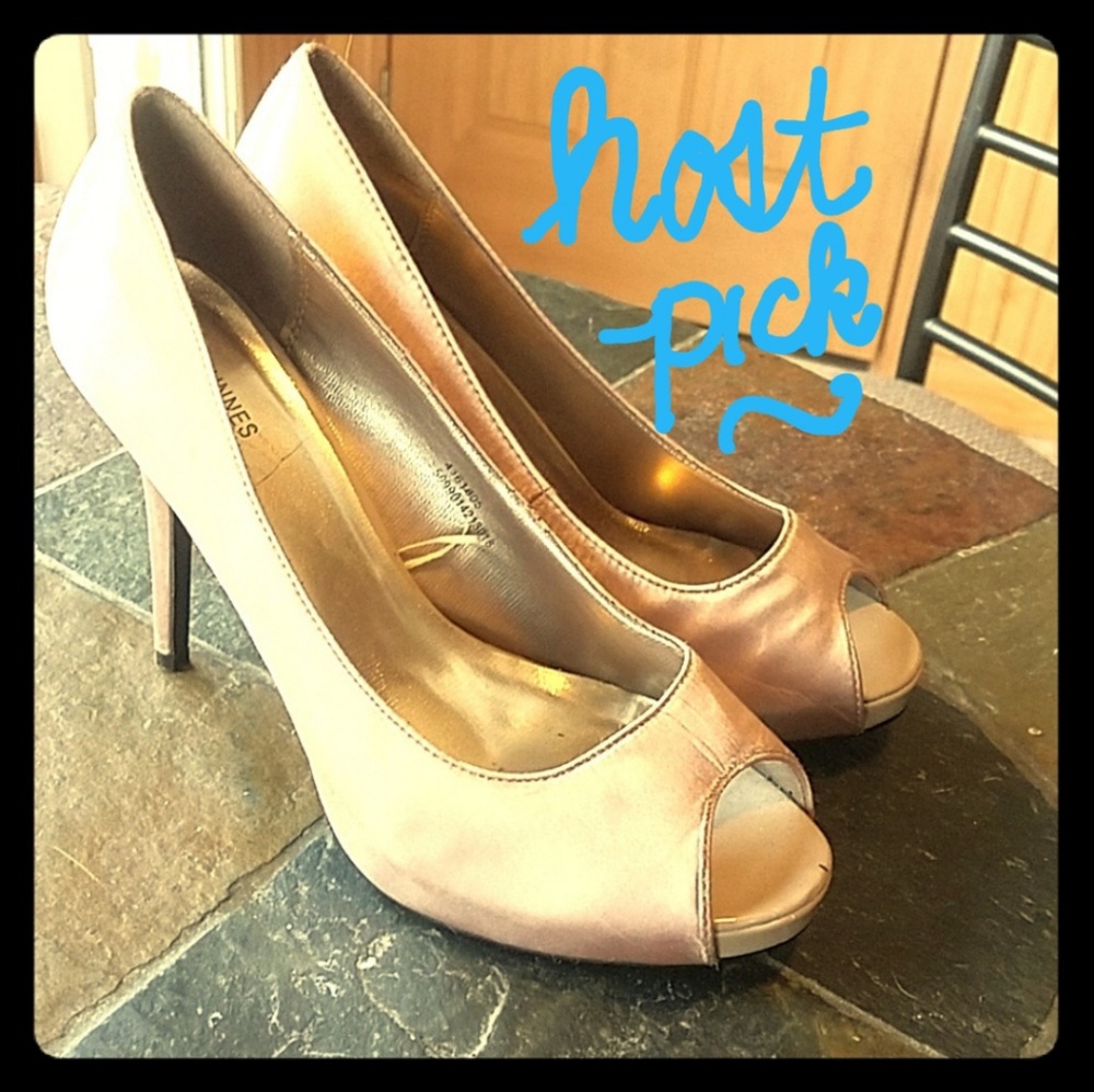 Champagne Peeptoe Heels